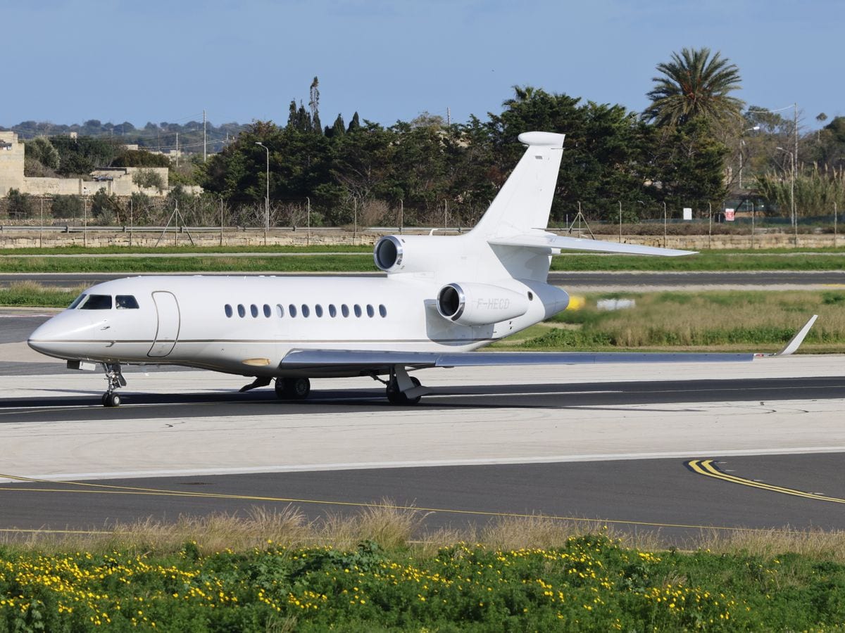 The polished exterior of a business jet